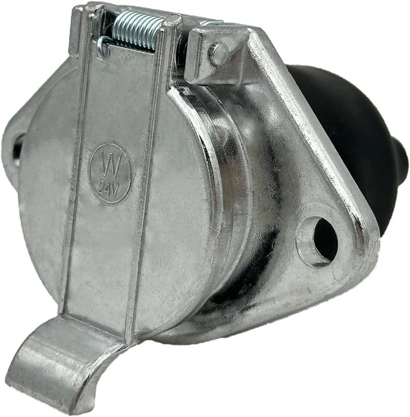 MIOKCALE Store Heavy Duty 7 Pin Round Trailer Electrical Connector- 7 Pin Trailer Plug - Semi Trailer Plug SAE J560 Style Semi Truck Trailer Wiring Harness - Image 1